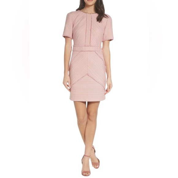 Adelyn Rae Pink Tessa Sheath Dress Short Sleeve Medium - Picture 1 of 8